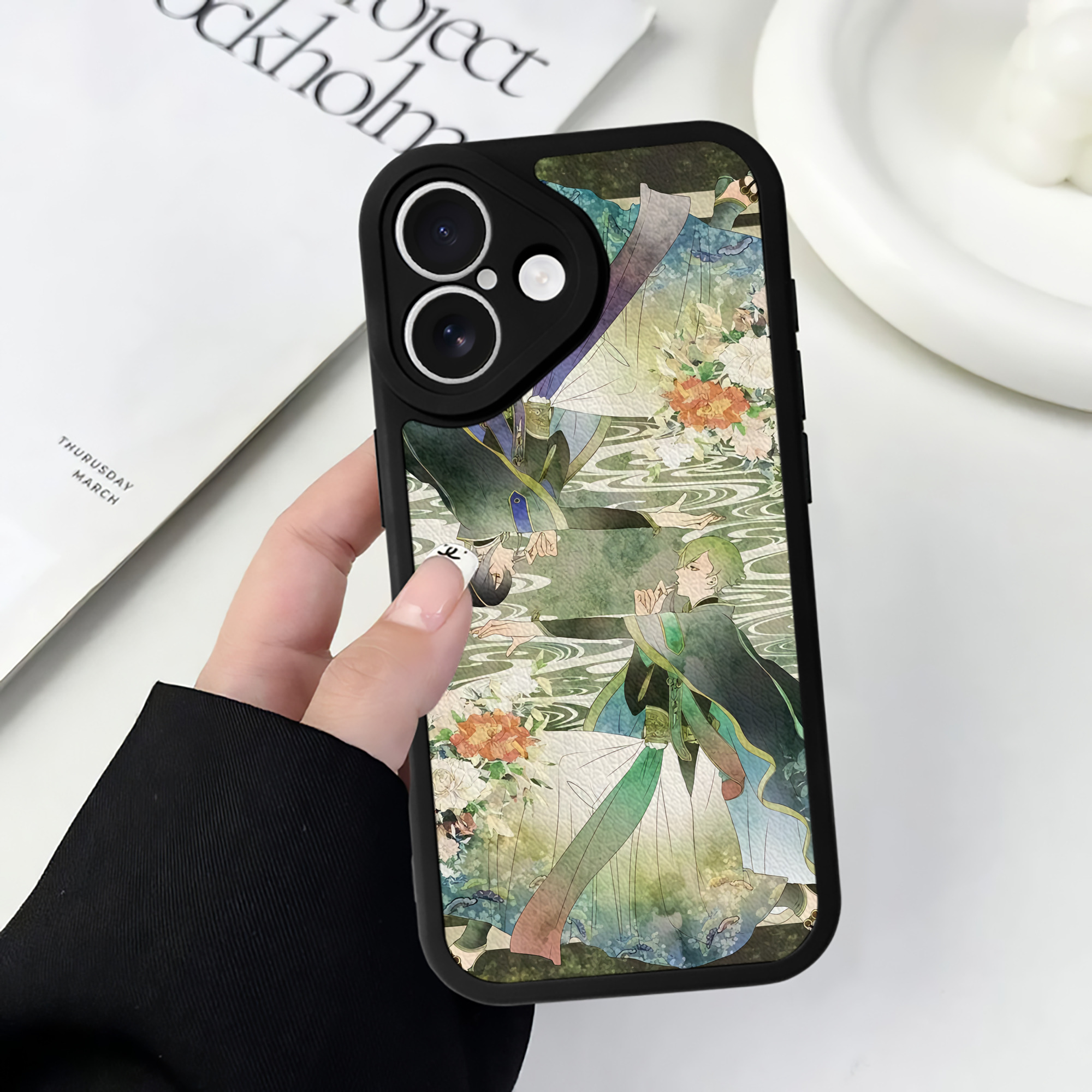 （画像用） 刀剣乱舞 Touken Ranbu 【iPhone 16シリーズ対応】シリコンスマホケース（レザー調） 材質：シリコン
